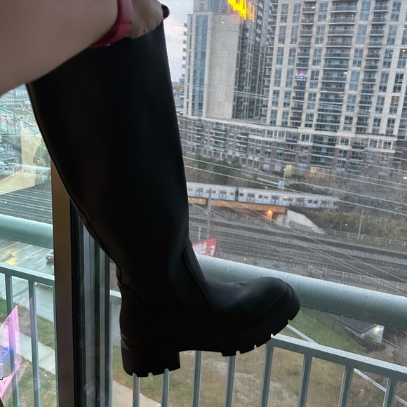 New Zara Black Knee-High Boots. .7” heel. - Picture 3 of 11